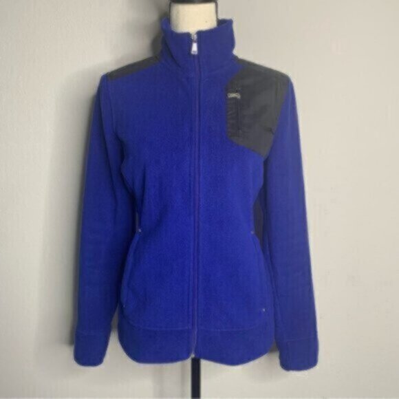 Lauren Ralph Lauren Active Blue & Black Full - Zip Sherpa Fleece Jacket - Picture 8 of 14